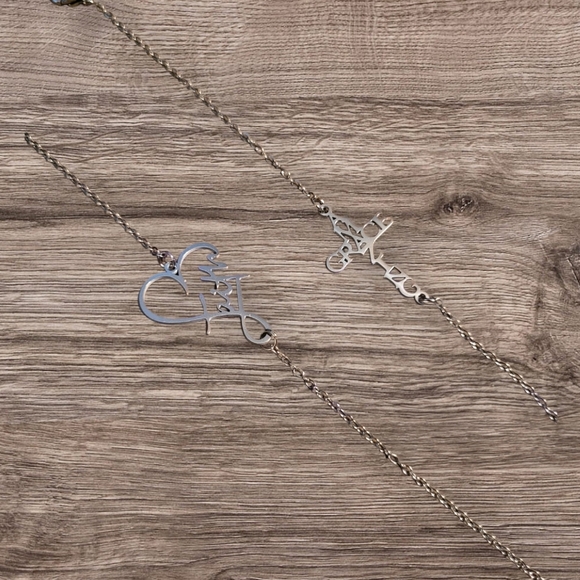 🩷3 for $15: 2-Piece Faith-Based Silver Bracelets, Faith & Amazing Grace, NWOT - Picture 1 of 6